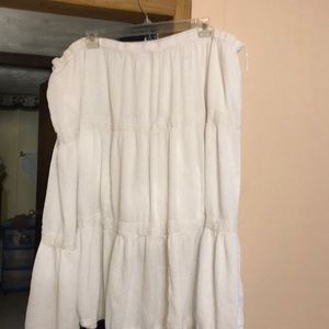 Fully lined linen krinkle fabric skirt